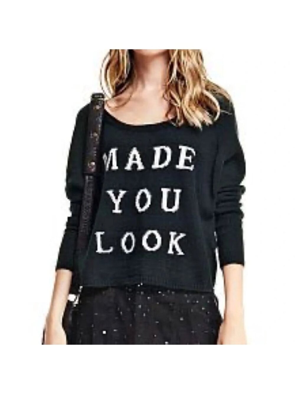 Victoria's Secret Black Made You Look Sweater - Small